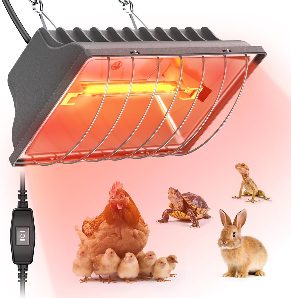 250W Brooder Heater for 30 Chicks, Chicken Coop Heating Lamp Brooder