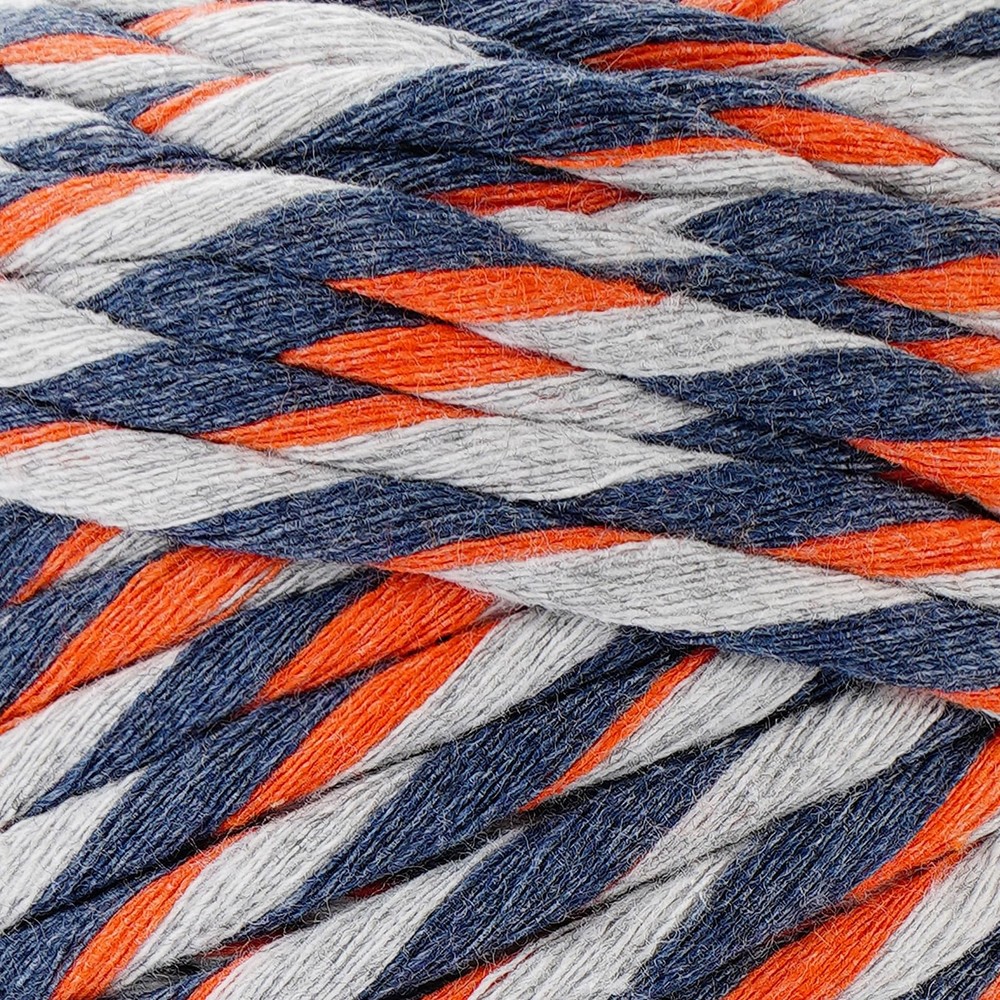 5mm Multicolored Cotton Combed Macrame String Rainbow Soft Variegated TM01