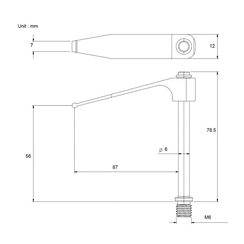 CMM Tension Clamp/Inspection Tooling M6 Spring Fixed Board Fixed Pole L87mm