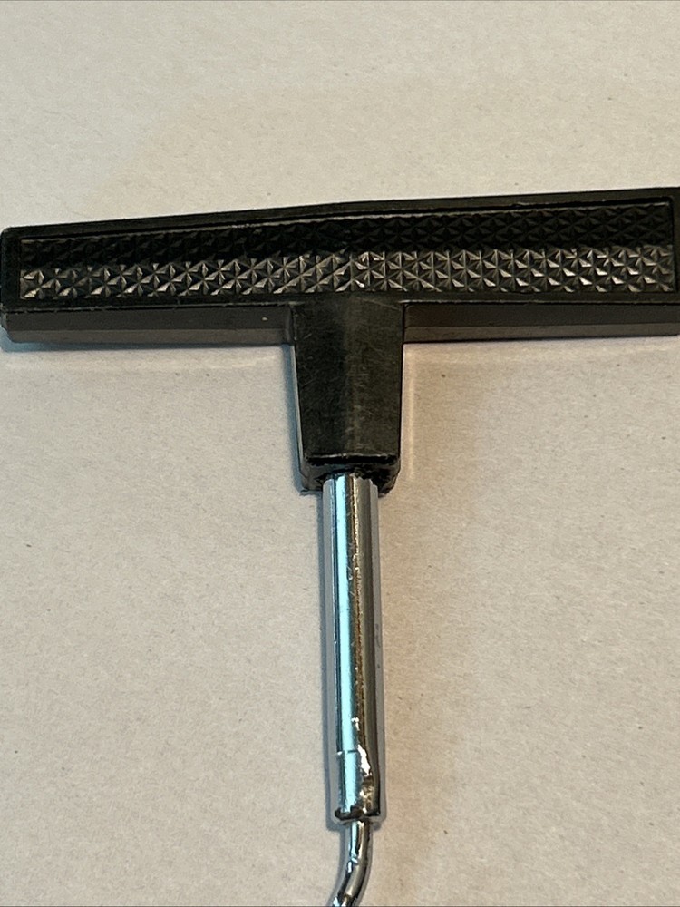 Vintage Black Plastic Handle w Pattern Corkscrew T Handle