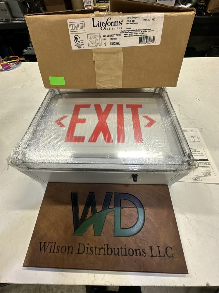NEW Hubbell LN4XRWE Dual-Lite Exit Lighting; Type 4X, Raintight Dusttight