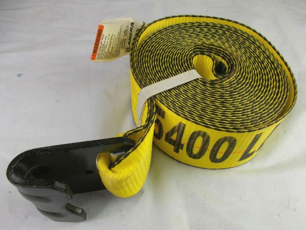 Winch Strap with Flat Hook 3" x 27' Working Load Limit of 5,400?lbs