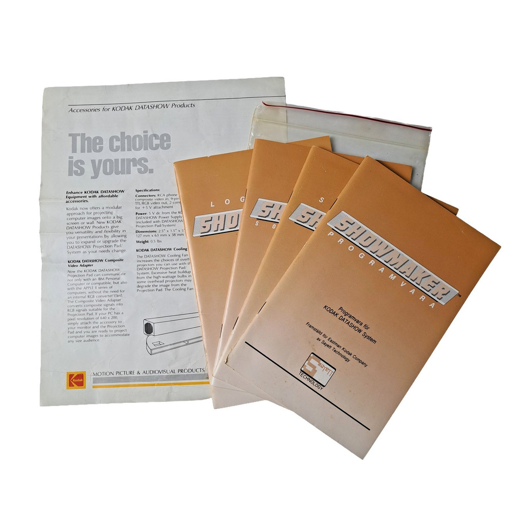Kodak Datashow Manuals Vintage 1987 Projection System