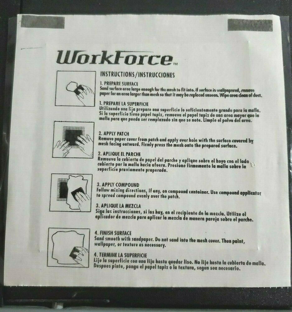 Workforce Mesh & Aluminum Reinforced Drywall Patch 4" x 4"(Multi-item Discount)