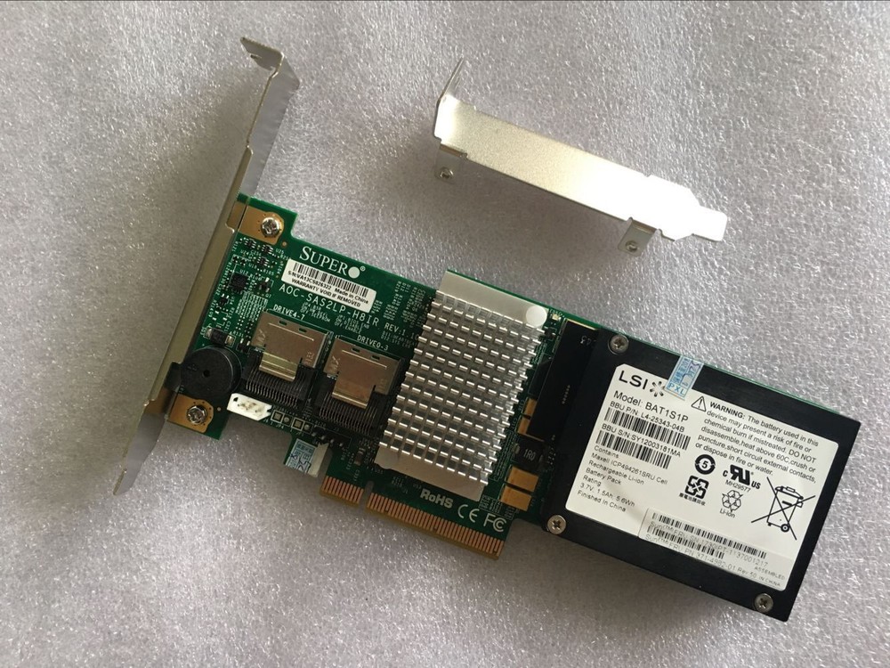 Supermicro AOC-SAS2LP-H8IR SAS2 PCI-e X8 RAID Controller + Battery