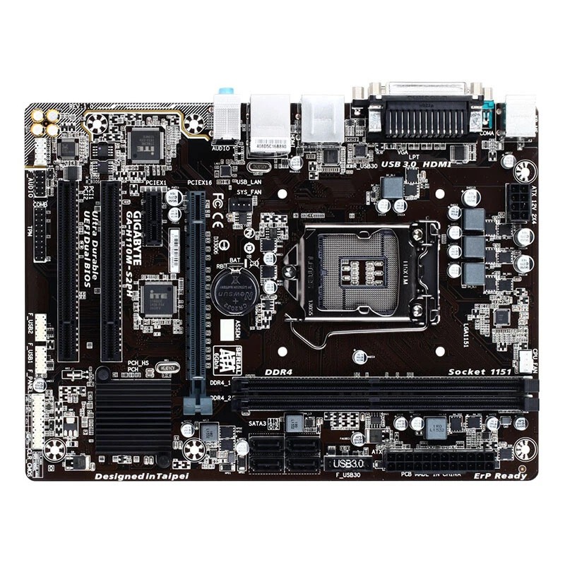 GIGABYTE H110M/S2PH Board with PCI/COM Adapter - Desktop Upgrade