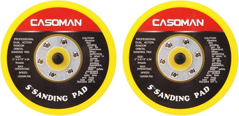 Versatile 5-Inch Orbital Sander Pads with Hook & Loop for Quick Changes - 2 Pack