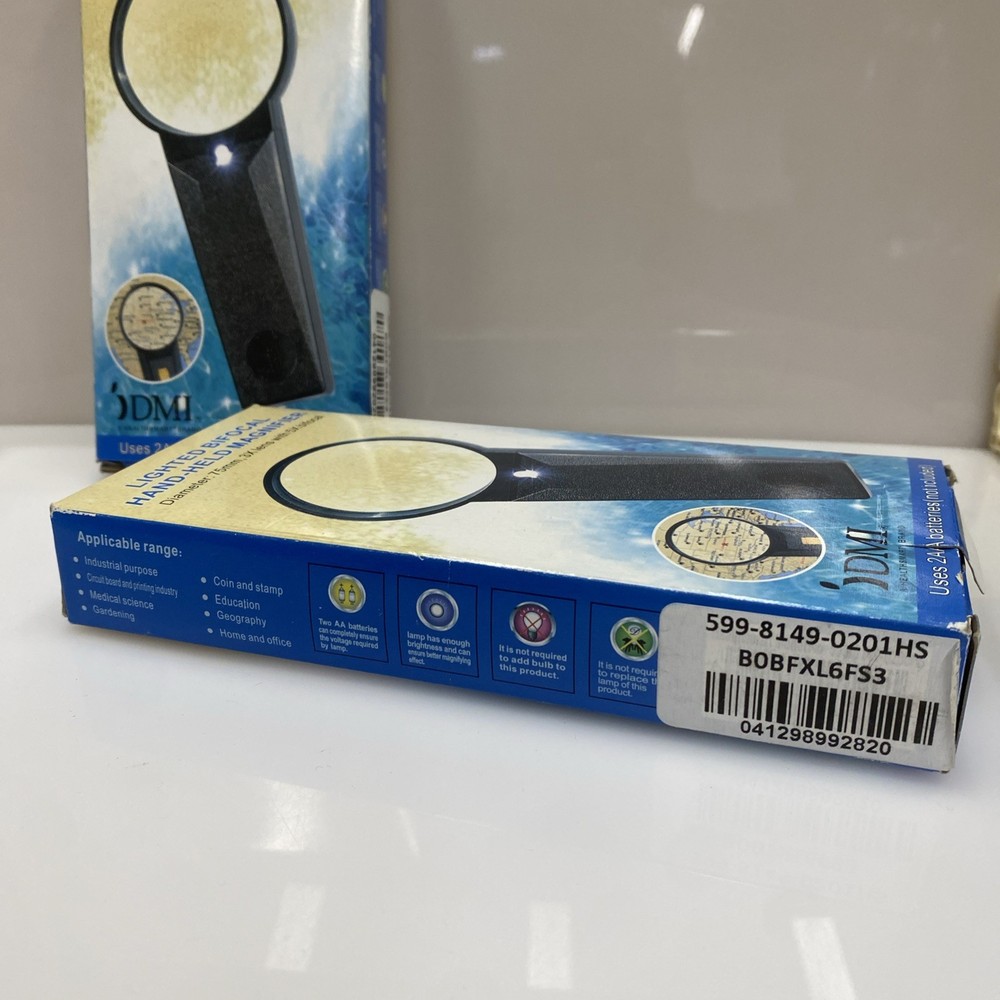 2 Pack - DMI Lighted Hand-Held Magnifier 3X lens w/ 5X Bifocal