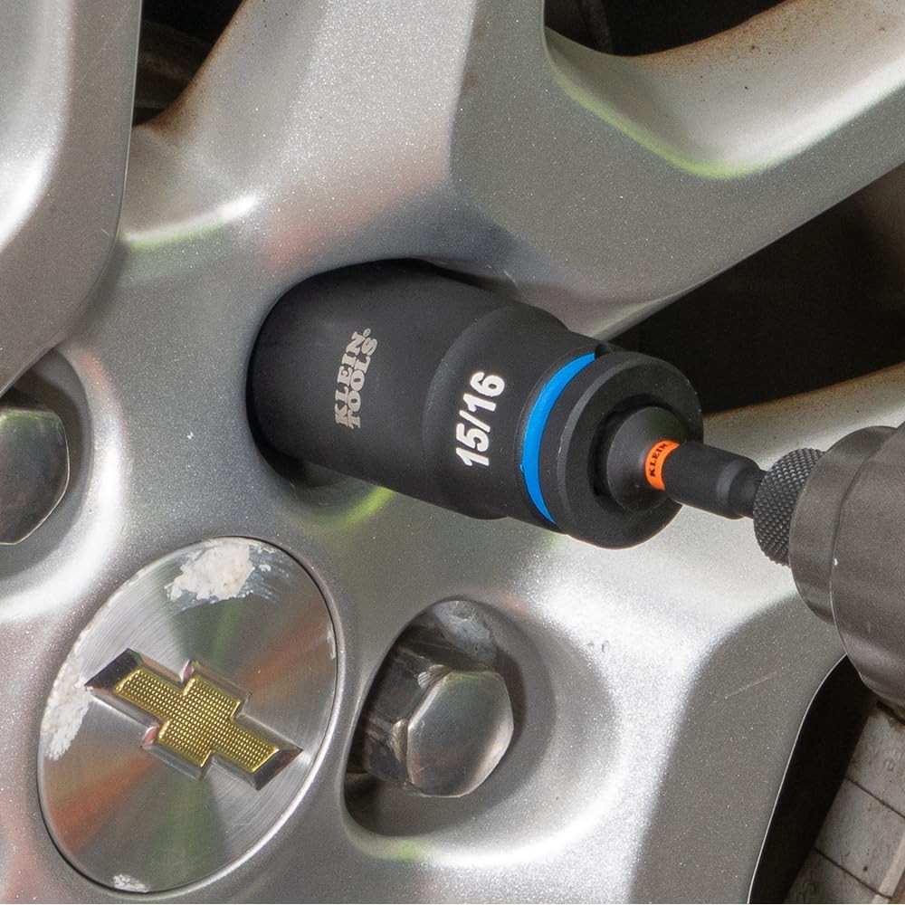 65111IMPCT KNECT Deep-Well Impact Socket Set, 1/2-Inch Drive, SAE, Color Coded,