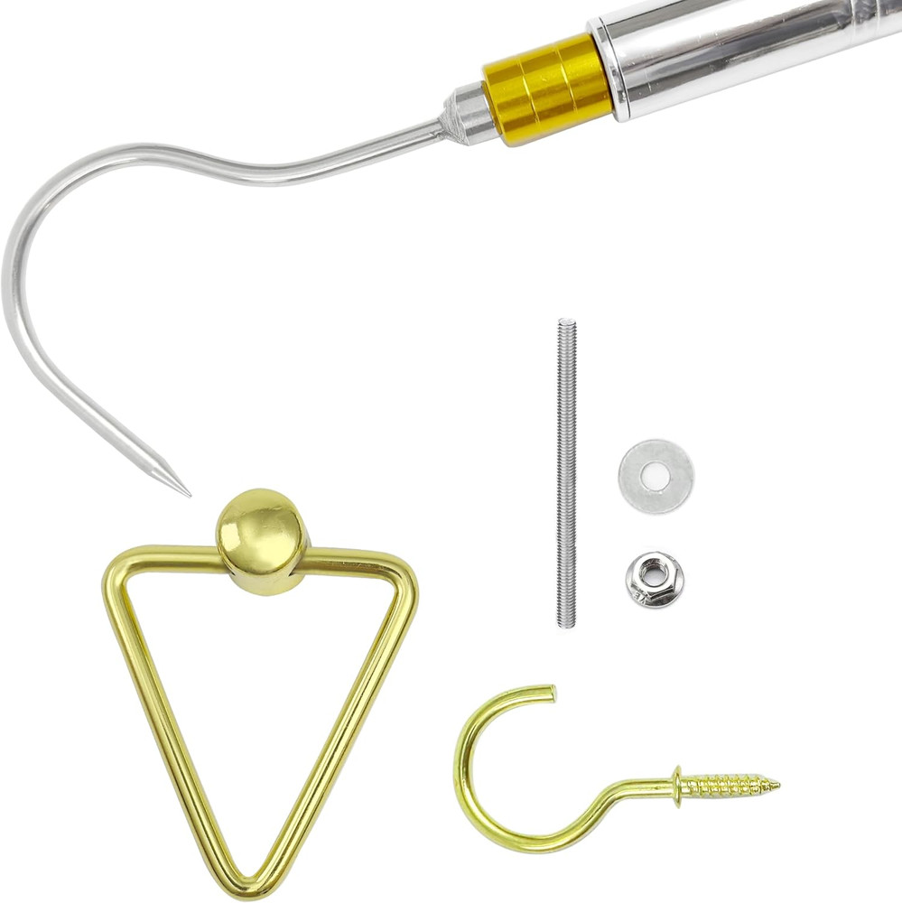 Attic Ladder Pull System Kit with 48.4" Extension Pole and Copper Hook