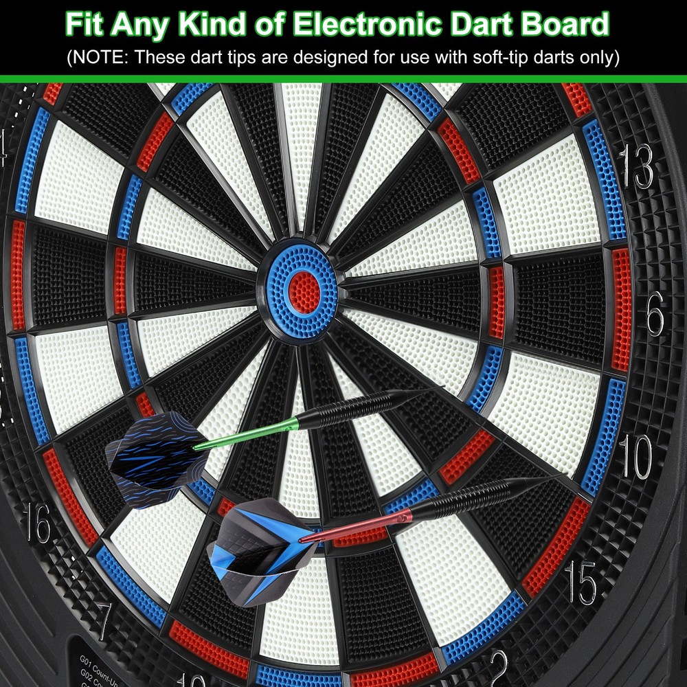 Dart Plastic Soft Tip,12 Dart 100 Extra Tips 24 Flights Wrench Flight Protector