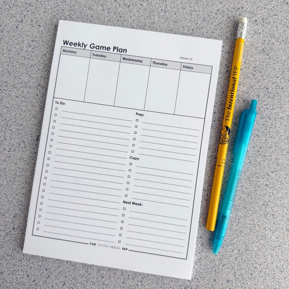 Mrs. D's Corner Weekly Game Plan Notepad 50 Sheets