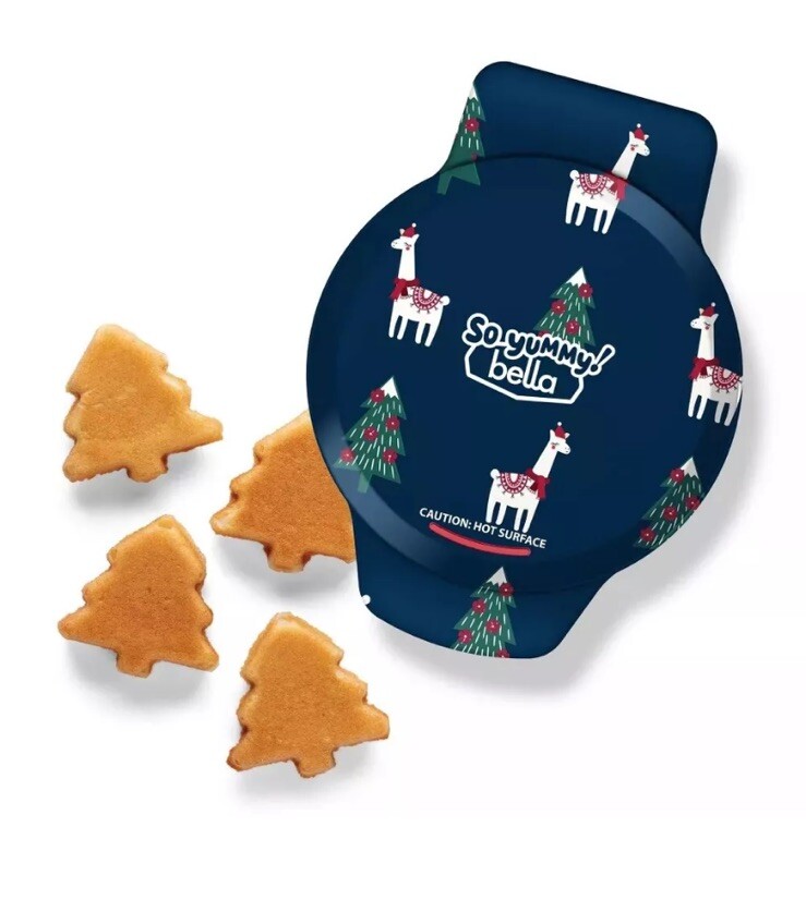 So Yummy bella Llama Mini Dunker Waffle Maker Christmas Tree Shaped