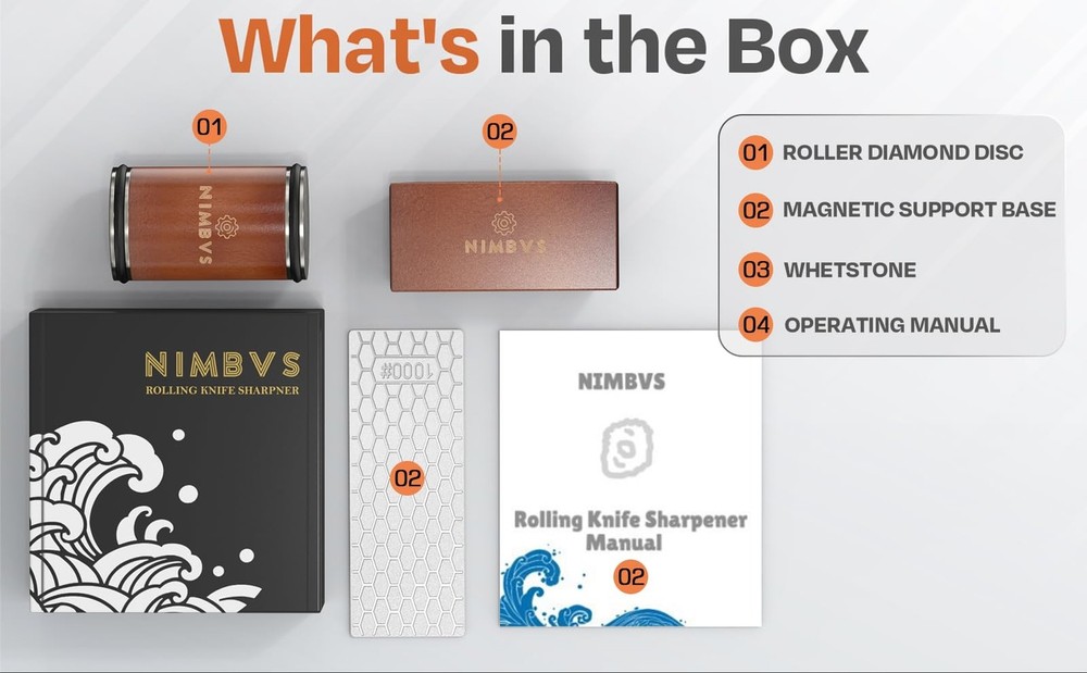 Rolling Knife Sharpener Kit with Diamond & Ceramic Sharpening Syste... Fast Ship