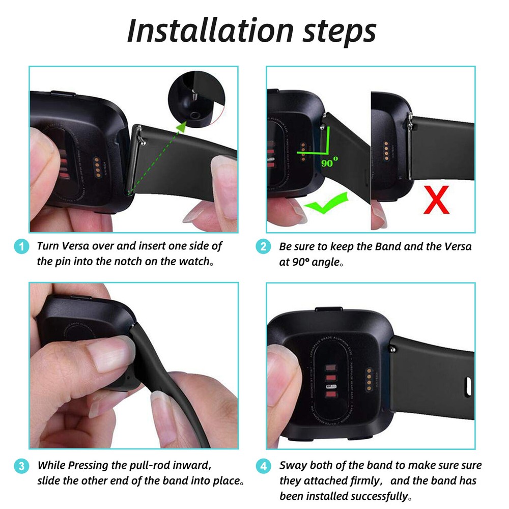For Fitbit Versa 2 1 Lite Watch Silicone Replacement Band Rubber Strap Wristband
