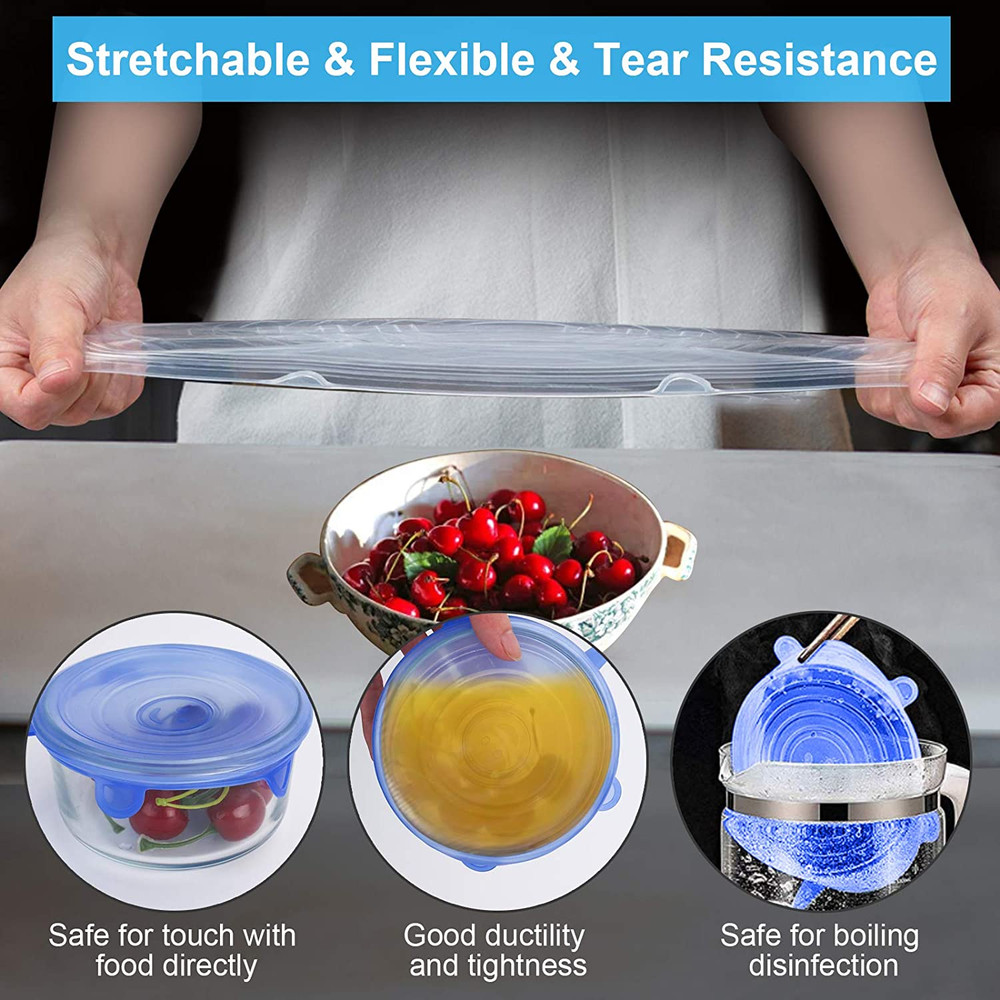 Tapas Silicona Reutilizables Pack 14 Redondas Flexibles Para Almacenaje Comida