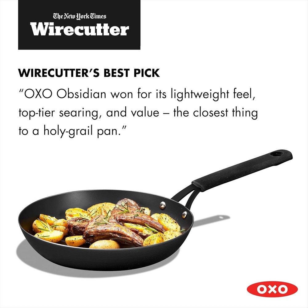 Frying Pan Skillet with Removable Silicone Handle Holder, Induction, Oven Safe