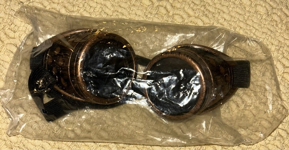 Steampunk Brown Round Goggles with Black Strap