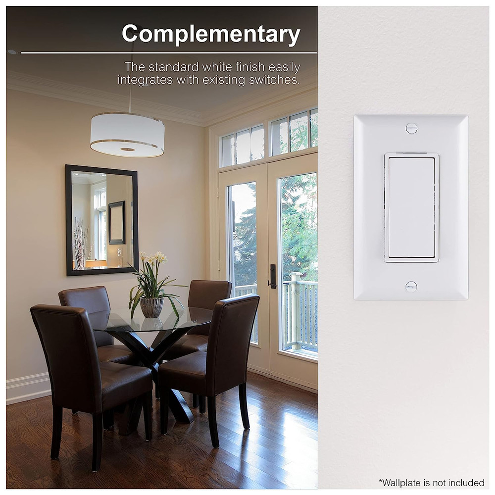 Paddle Rocker Switch - Single Pole Switch, On/Off, Replacement for Light Switche