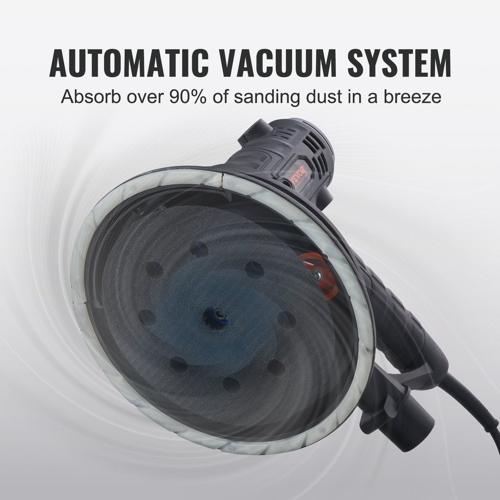 VEVOR Drywall Sander,800W Electric Sander w/12 Sanding Discs,Variable Speed 1200