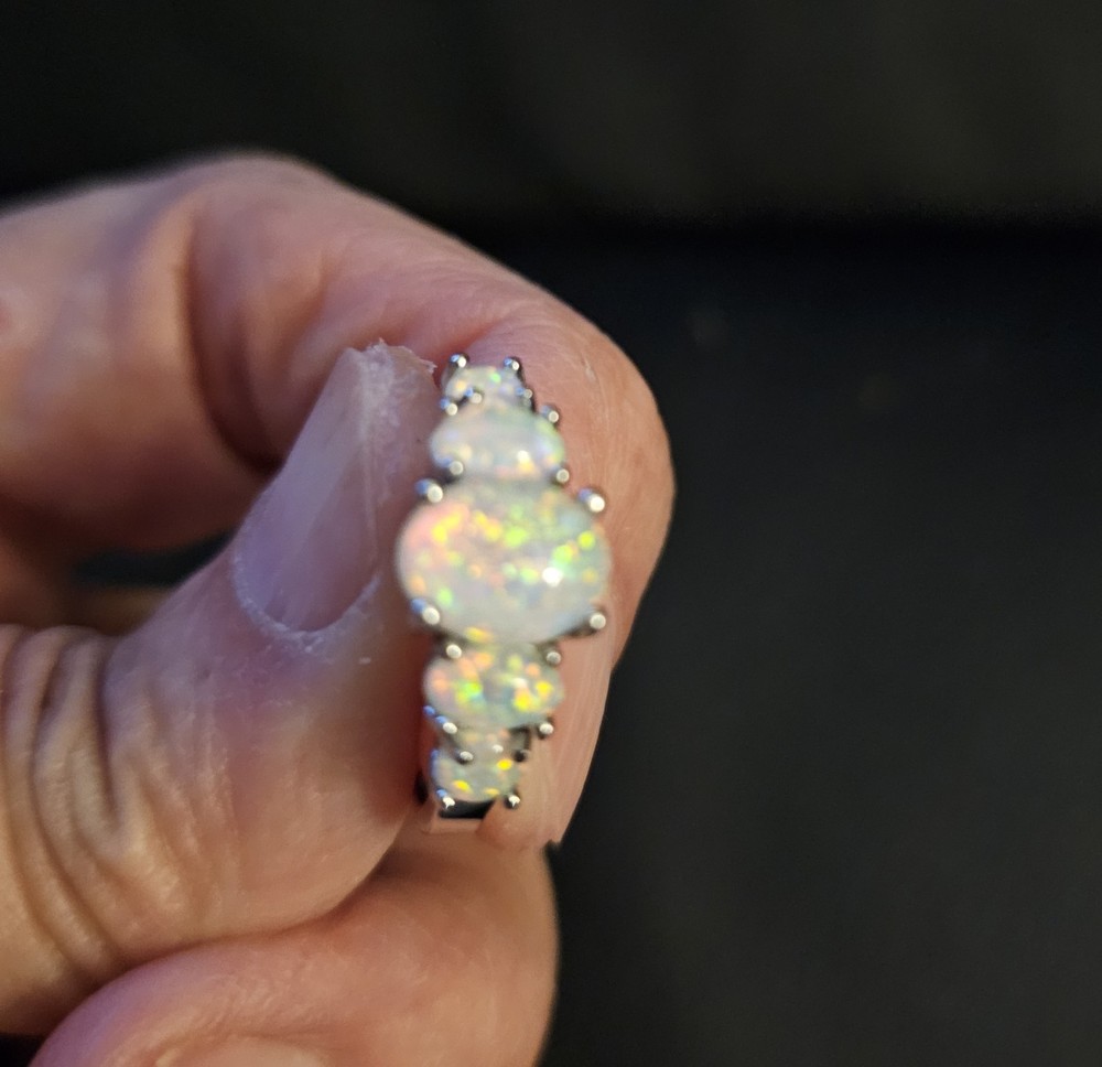 Elegant design Fire Opal Rings In Silver Ring Size 8, 9