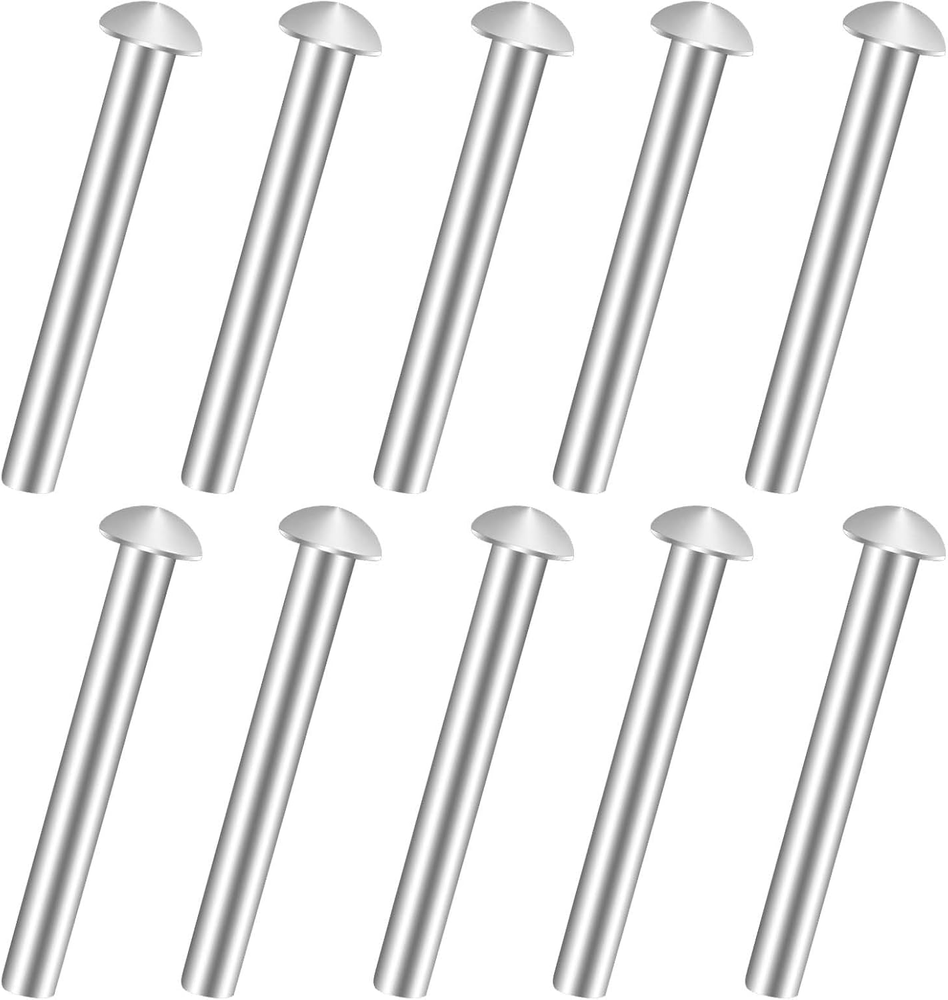 10 PCS Rivets for Spade Handle, Solid Rivet Tool, round Head Aluminum Rivets, Po