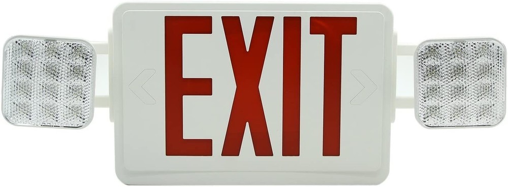 6 Pack LED Exit Sign with Emergency Light–Hi Output Compact Combo UL listed Red