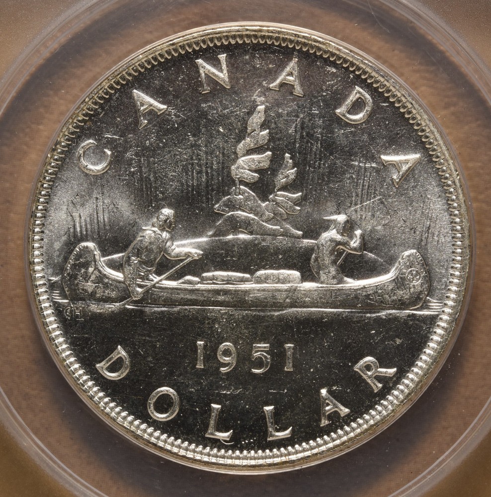 1951 Canada Silver Dollar ANACS MS62