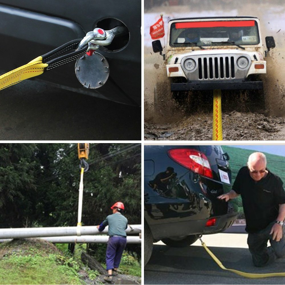 2* 6'x2" Nylon Web Lifting Tow Strap 3000 Lbs Load Capacity & 9000 Lbs Breaking