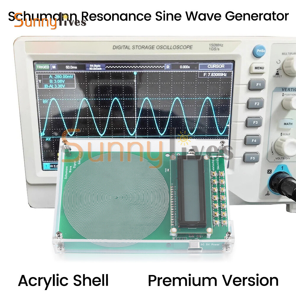Schumann Wave Generator Pulse Sine Frequency +3.5MM Audio Output Connector +Case