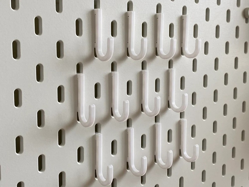 12-pack of J-Hooks for Ikea Skadis pegboard