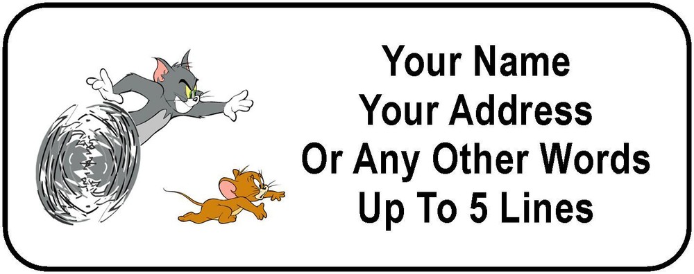 30 Tom and Jerry Personalized Address Labels