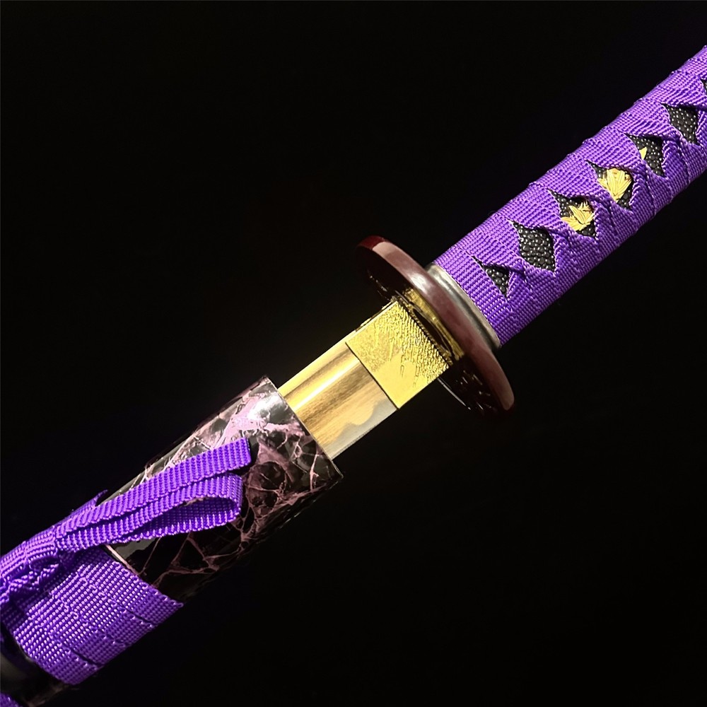 Samurai Katana Sword Purple Handle As Sharp As A Razor 40in Collectible