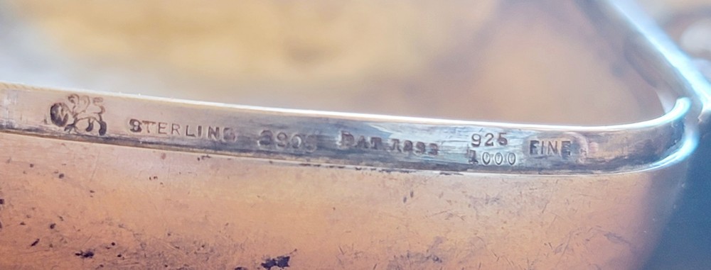 Shell Scroll Soap Box Whiting Sterling Silver 1893 Mono FEC