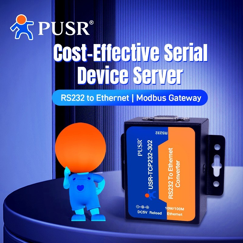 PUSR RS232 to Ethernet Modbus RTU to TCP Modbus Gateway USR-TCP232-302