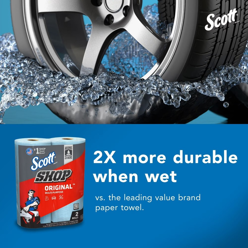 Scott Shop Towels, 6 Rolls, 55 Sheets Per Roll