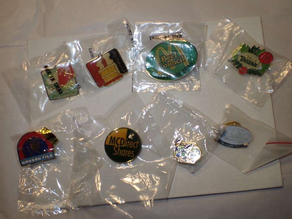 8 Assorted McDonalds Enamel Lapel Pins NIP NEW