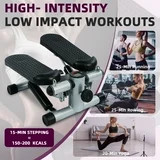 Mini Stepper with Resistance Bands 300 lb Black
