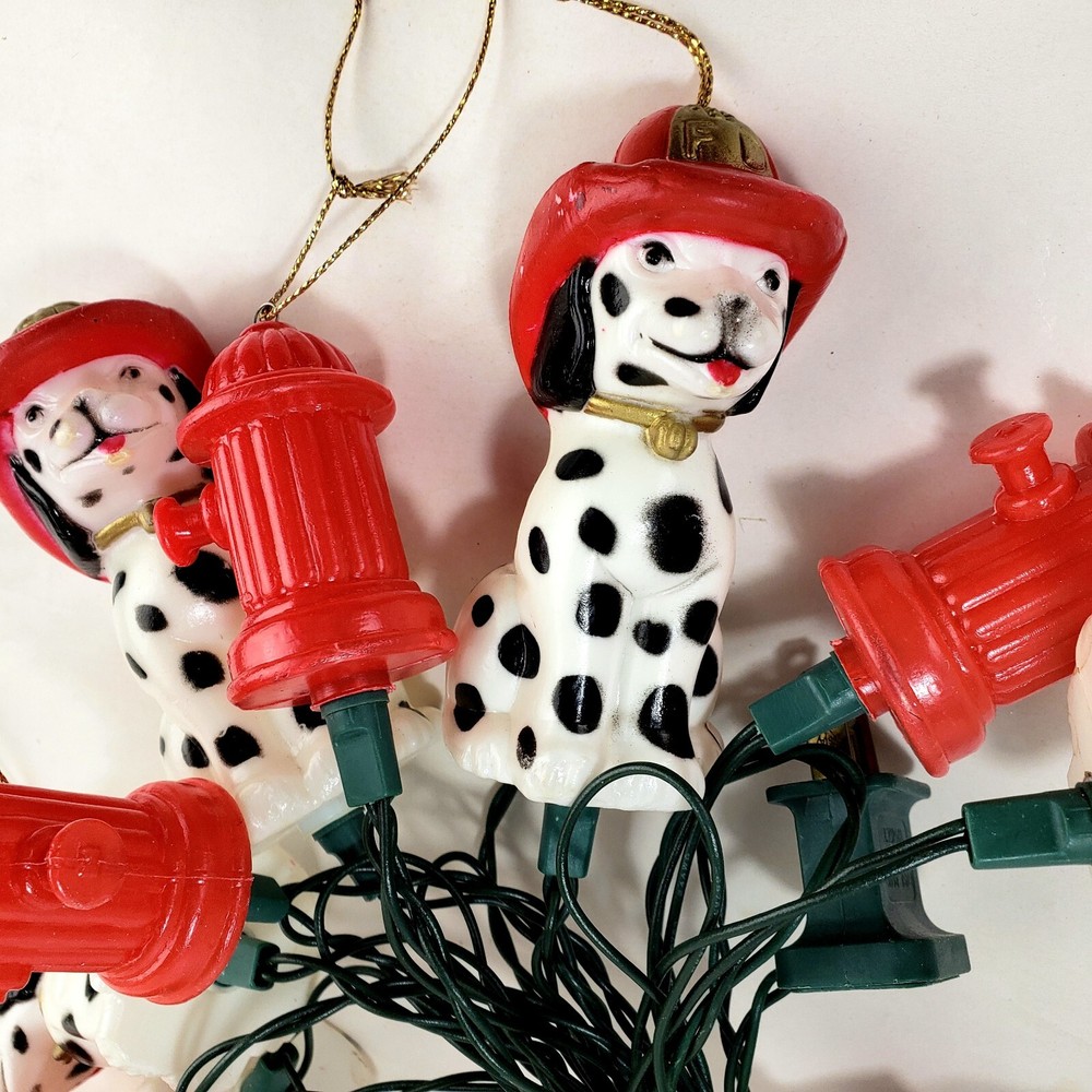 Dalmation Dog and Fire Hydrant Novelty String Light Set-Kurt Adler-Firefighter