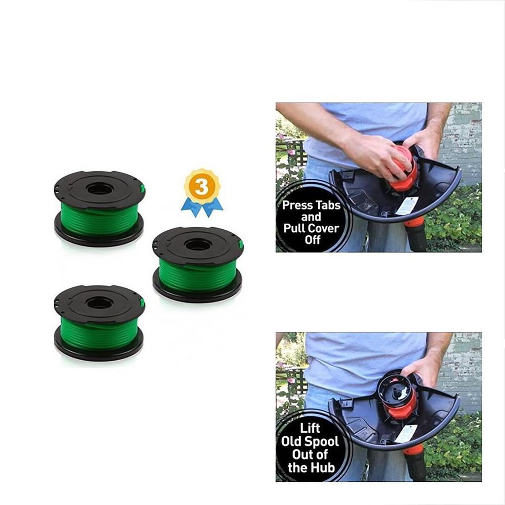 9 Pack SF-080 Auto Feed String Trimmer Spool Line Replacement for Black & Decker