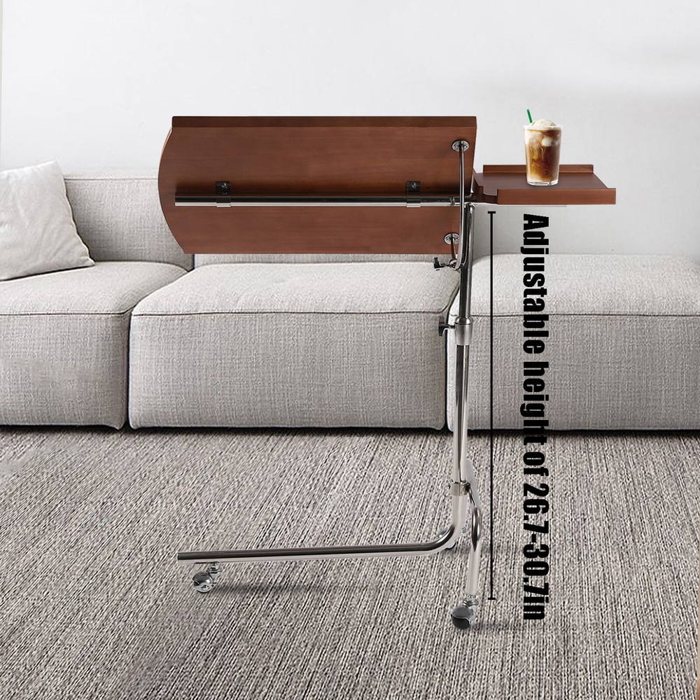 Angle Height Adjustable Rolling Laptop Desk Sofa Bed Tray Notebook Table Stand