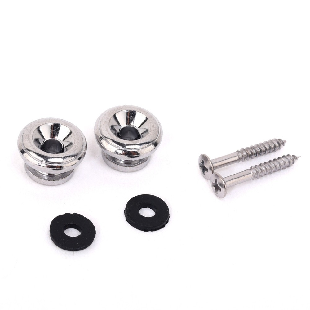 Musiclily Large Guitar Strap Buttons Locks ,Chrome( 2 Pieces)