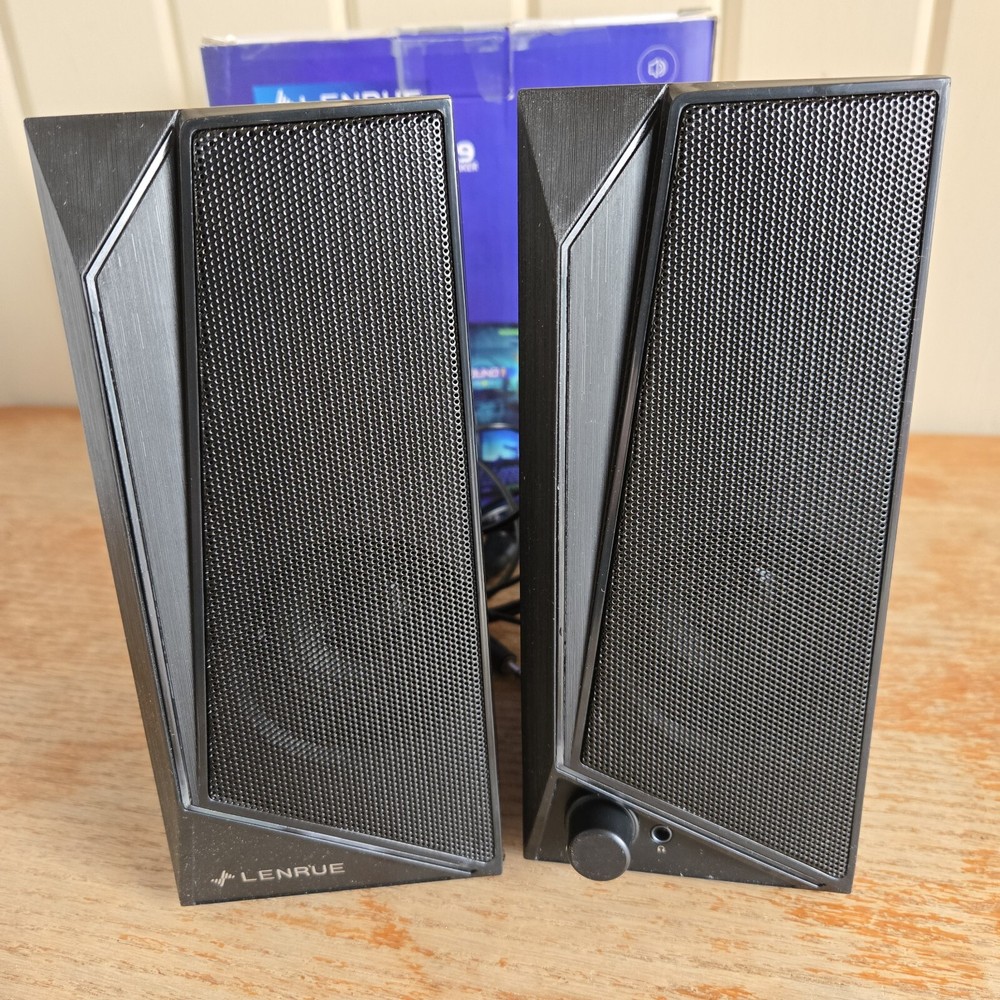 Lenrue E-1059 Mini Digital USB Computer Speakers - Black