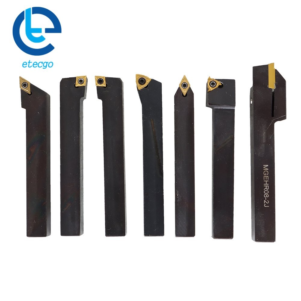 1/2" Lathe Turning Tools+Indexable Carbide Inserts With Storage Box 7Pcs
