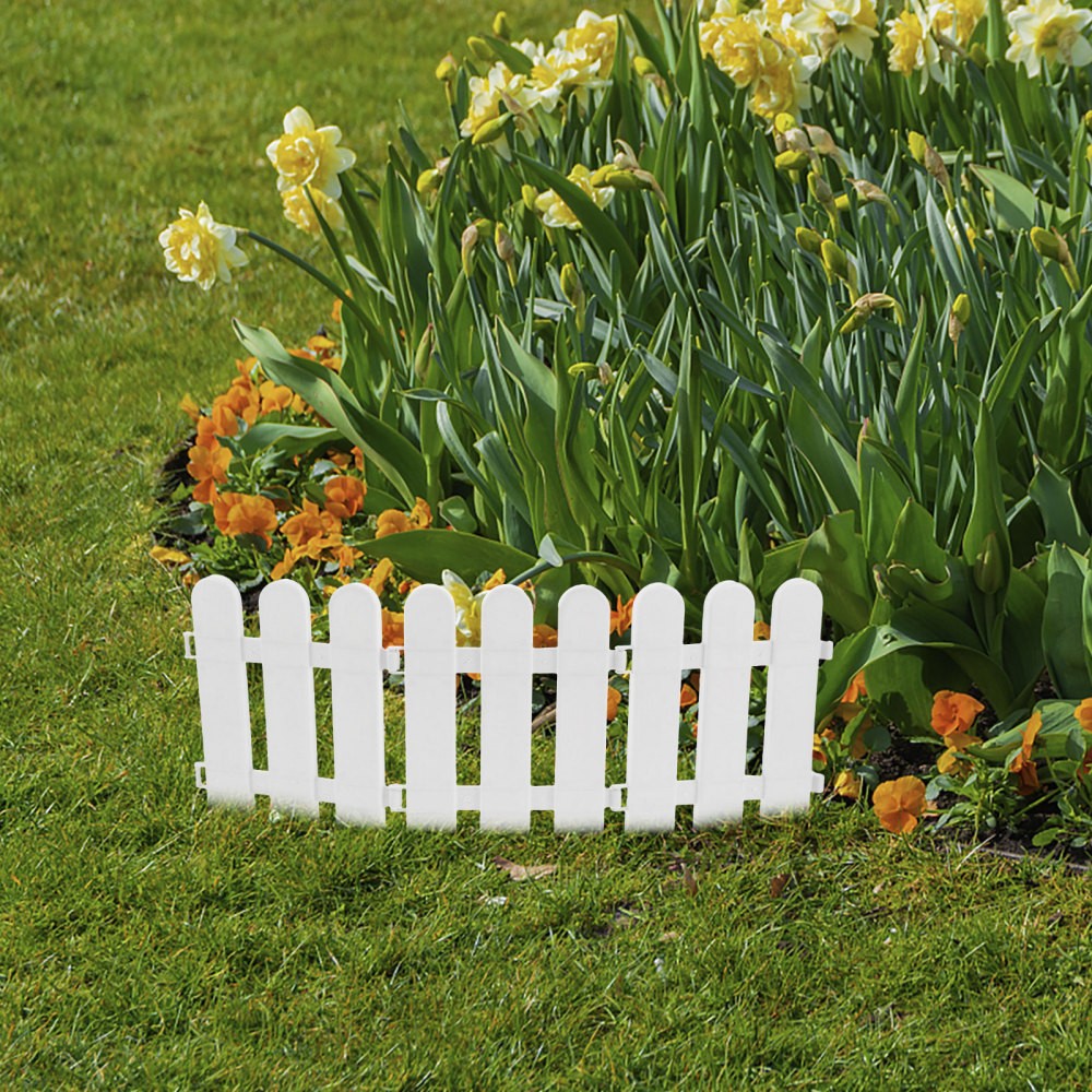 10 Pcs White Plastic Fence Decorative Border for Garden Path
