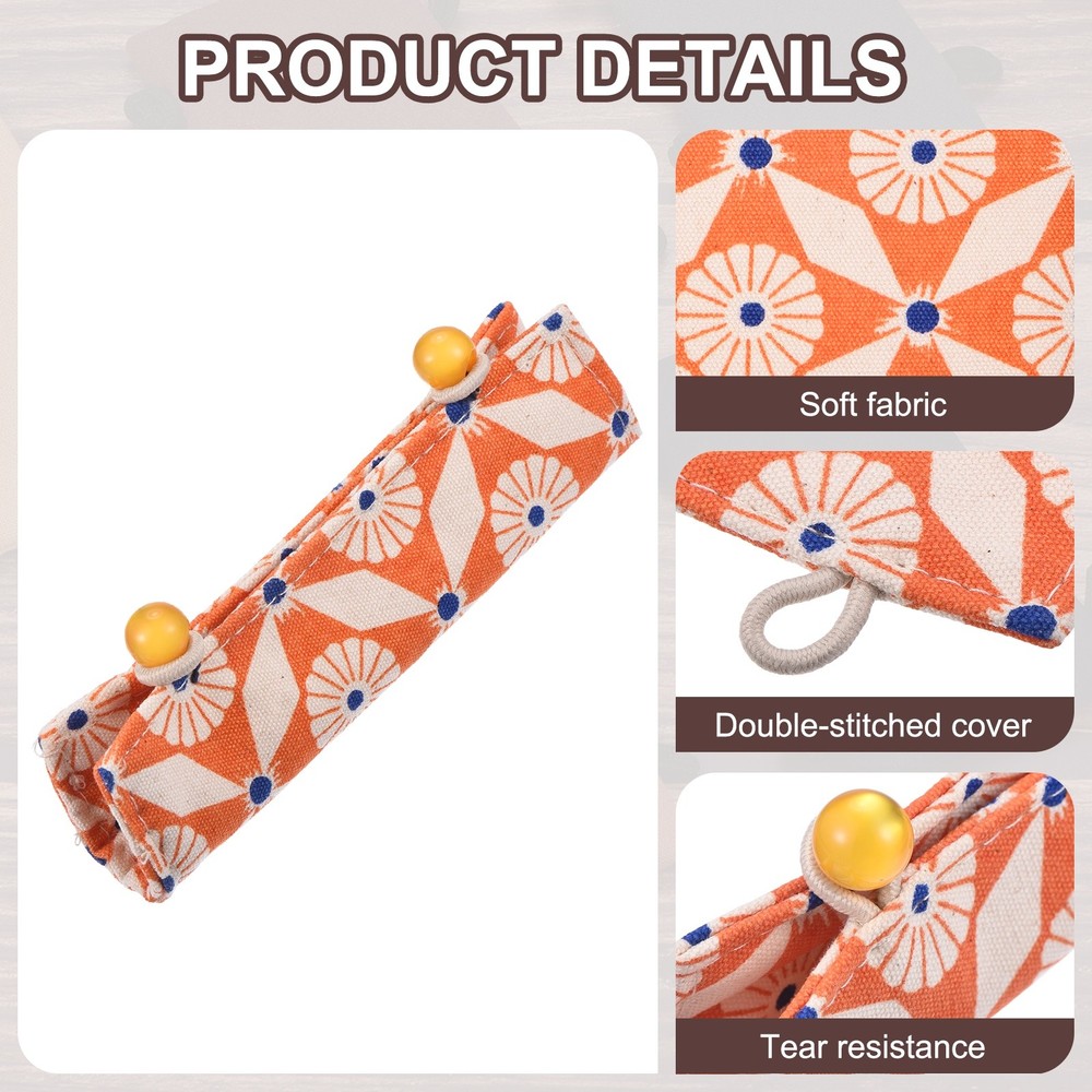 2 Pcs Teapot Handle Cover, Anti-Slip Kettle Handle Sleeve Flower Pattern, Orange