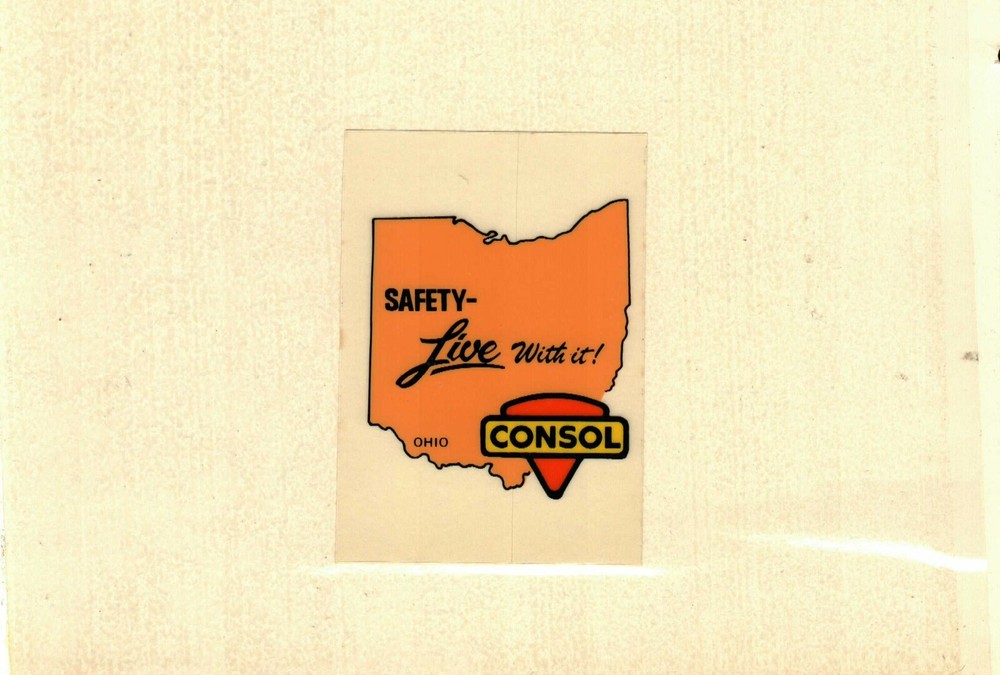 NICE OHIO CONSOL COAL CO. COAL MINING STICKER # 925
