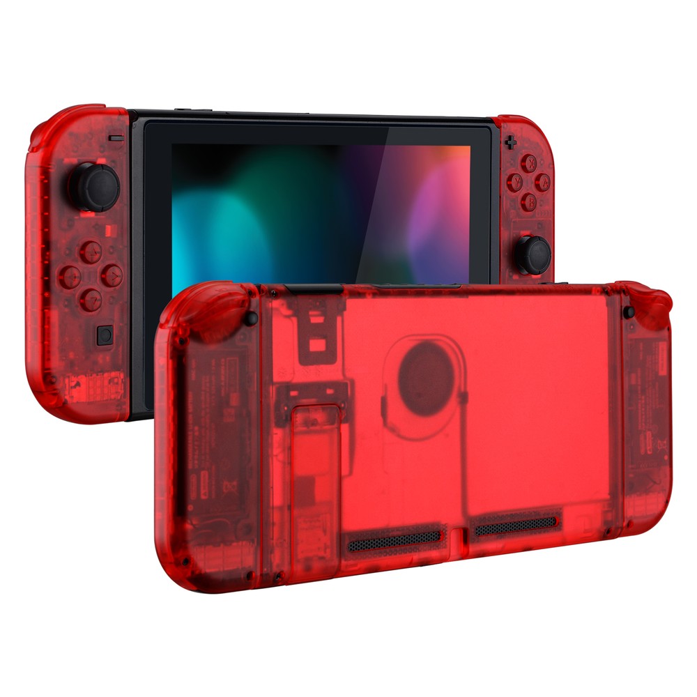 Custom Clear Red Console Back Plate Controller Housing Shell for Nintendo Switch