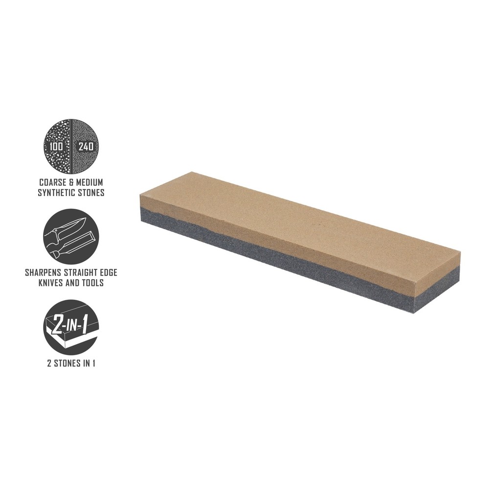 Smith’s 50821 8” Grit Combination Sharpening Stone – Gray