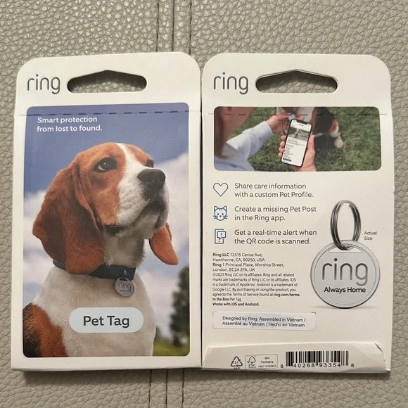Ring Pet Tag - SEALED QUANTITY 2